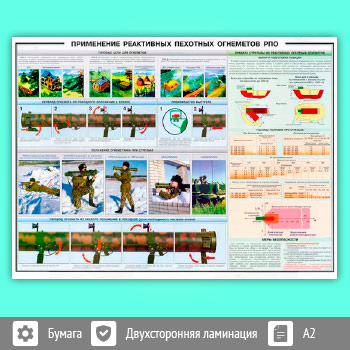 Плакат «Применение реактивных пехотных огнеметов РПО» (ОБЖ-23, 1 лист, A2)